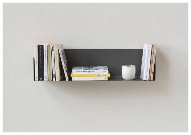 фото Полка книжная PIANO чёрная 600 мм