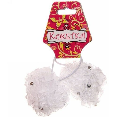 Банты для волос детские 2шт «Кокетка - Magic Girls Mina», со стразами, цвет белый, d-6см