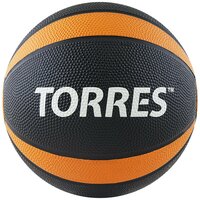 Медбол "TORRES 2 кг", арт. AL00222, резина, диаметр 19,5 см, черно-оранжево-белый