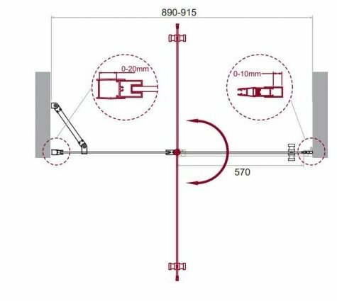 Душевая дверь в нишу BelBagno Etna B-12-60/30-C-Cr - фото №19