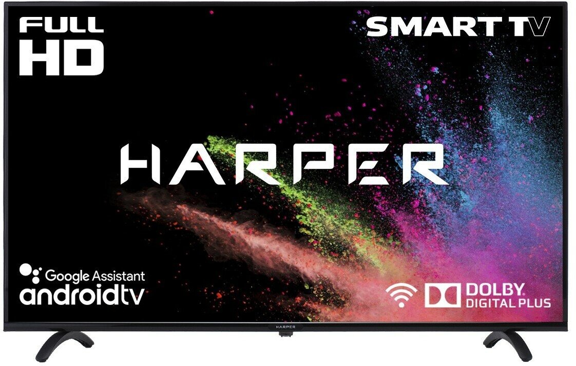 Телевизор Harper 43F720TS (43"/1920x1080/HDMI, USB/DVB-T2, T, C, S2/WiFi/SmartTV/-/Черный FHD)