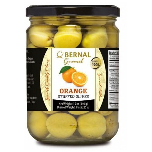 Оливки Bernal фаршированные апельсином, Премиум, Испания, 436г