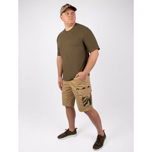 Футболка Kamukamu, оверсайз, хлопок, однотонная, размер 3XL, коричневый