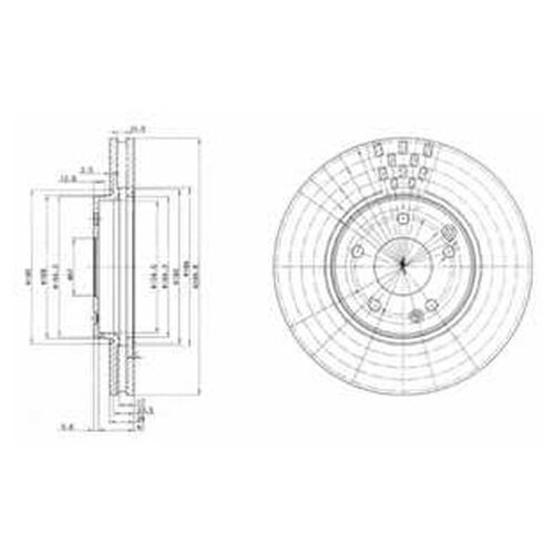 фото Тормозной диск delphi bg3396 для chrysler crossfire; mercedes c-class cl203,s203,w203, clc-class cl203,