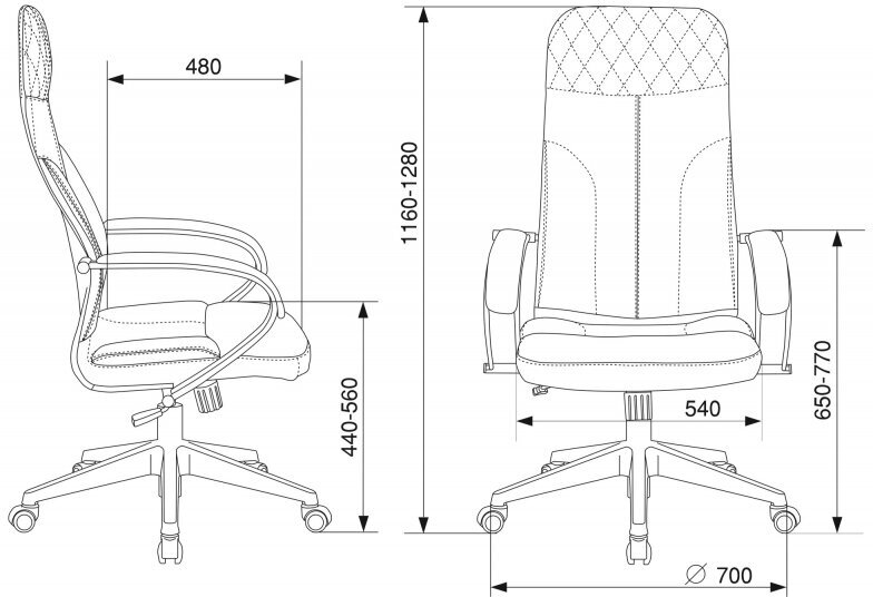 Кресло руководителя Бюрократ CH-608Fabric песочный Light-21 крестовина пластик - фотография № 8