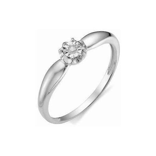 Женское кольцо из белого золота с бриллиантом (р-р 17.5) 11965-200