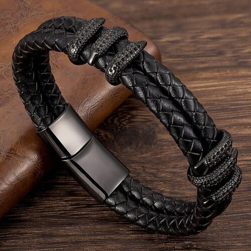 Браслет Твой Браслет, размер 21 см, черный