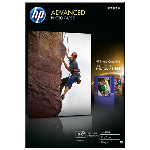 Фотобумага HP q8691a глянцевая фотобумага повышенного качества 10х15см, 25 листов .