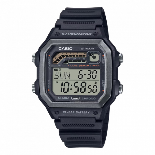 Наручные часы CASIO Collection WS-1600H-1A, черный, серый