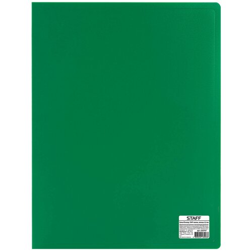 STAFF Папка на 60 вкладышей, А4, пластик, зеленый