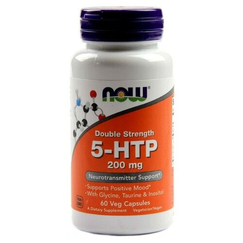 NOW 5-HTP, нейтральный now 5 htp 200 mg 60 caps