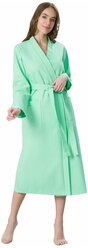 Женский вафельный халат Росхалат, зеленый. Размер 42-44