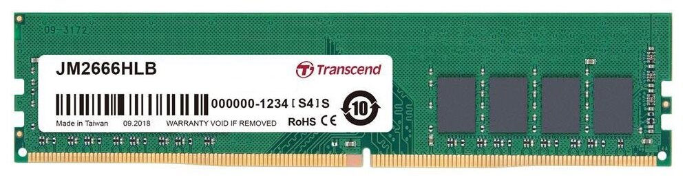 Оперативная память для компьютера Transcend JM2666HLB-16G UDIMM 16Gb DDR4 2666 MHz JM2666HLB-16G - фото №1