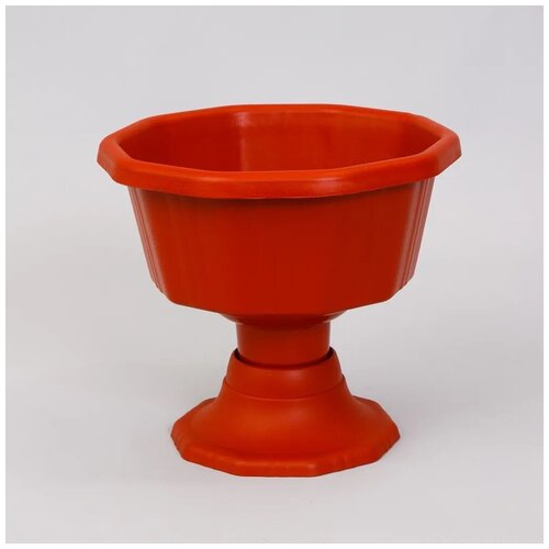 Горшок цветочный многогранный на ножке 5л вазон терракотовый 515₽