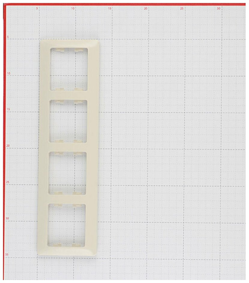 Рамка GLOSSA 4 поста горизонтальная бежевая Schneider electric - фото №4