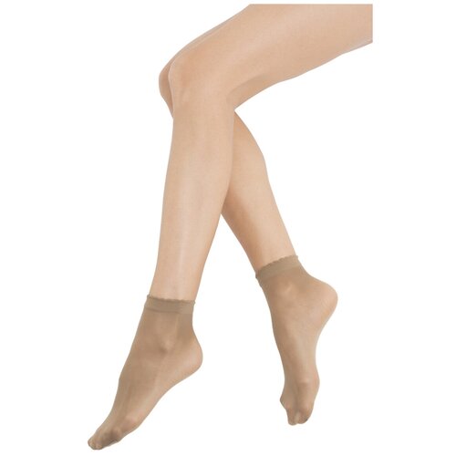 фото Женские носки omsa средние, капроновые, 40 den, размер one size, коричневый, бежевый