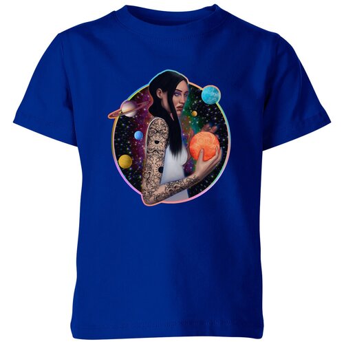Футболка Us Basic, размер 4, синий мужская футболка космическая девушка 2xl синий