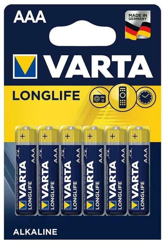 Батарейка алкалиновая Varta Longlife AAA набор 6 шт Varta 530925 .