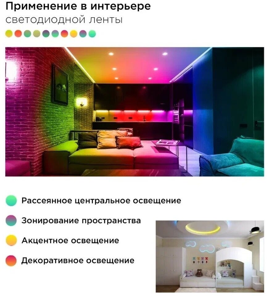 Светодиодная лента LED STRIP / цветная / 5 метров / с блоком питания и пультом LED SMD RGB светильник комплект - фотография № 8