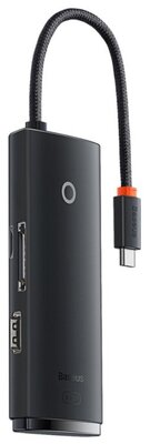 Хаб Baseus Lite Series 6-Port Type-C HUB Docking Station (Type-C to HDMI+USB3.0x2+Type-C+SD/TF) Black (WKQX050001)