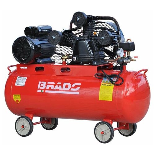 Компрессор масляный Brado IBL3100B, 100 л, 3 кВт компрессор с ременным приводом magnetta sw0 36 8 100l