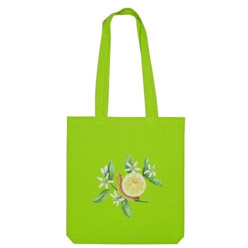 Сумка шоппер Us Basic, зеленый женская футболка улитка лимон xl белый