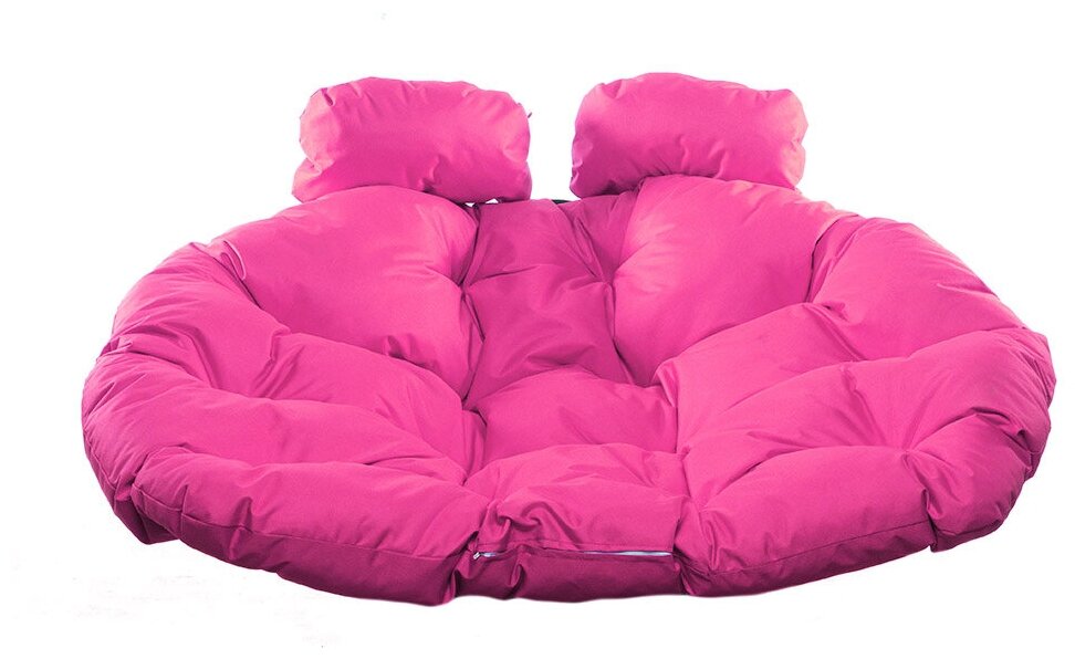 Подвесное кресло m-group для двоих чёрное, розовая подушка - фотография № 16