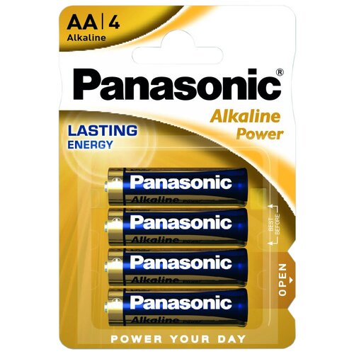 Батарейка Panasonic Alkaline Power AA/LR6, в упаковке: 4 шт. батарейка duracell аа lr06 lr6 alkaline basic алкалиновая 1 5 в блистер 4 шт 81480360