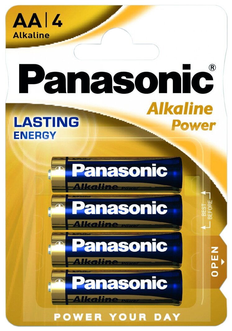 Батарейки АА, пальчиковые, Panasonic Alkaline Power AA/LR06, 4 шт