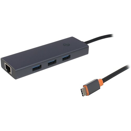 Хаб USB Baseus OS Flite Series 4-Port Type-C - 3xUSB 3.0 + RJ45 Space Grey B0005280A813-00 док станция dahua dh tc39 grey