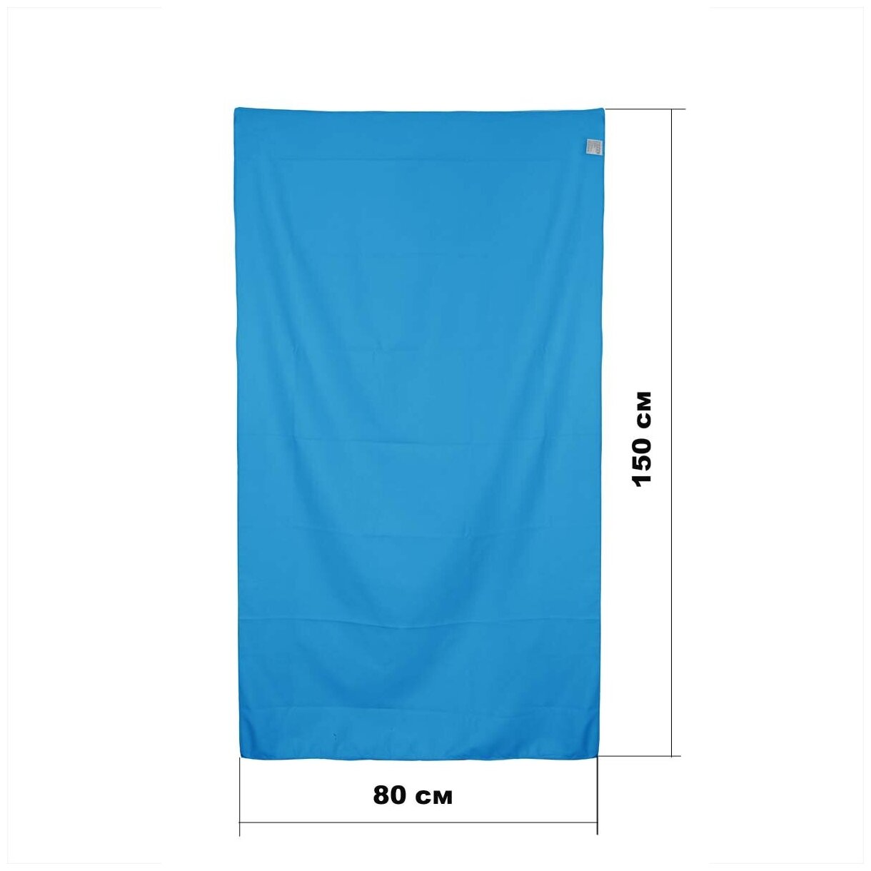 Полотенце спортивное из микрофибры синее 80х150 см, T-1 - фотография № 4