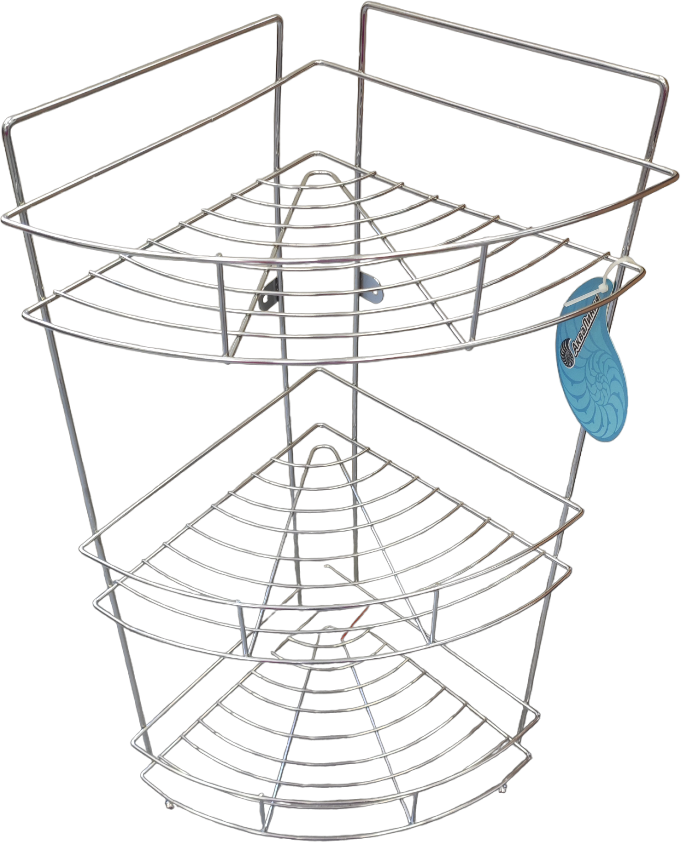Полка для ванной комнаты угловая трехуровневая 08. Т084 металл Аквалиния