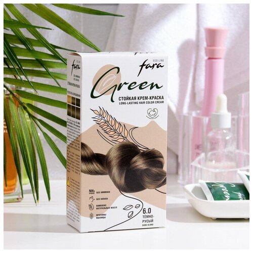 Краска для волос Eco Line Green 6.0 темно-русый, 125 г