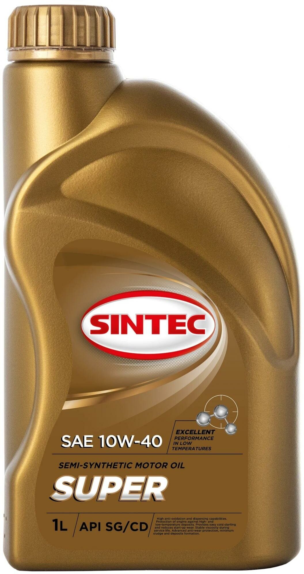 Моторное масло Sintec Super SAE 10W40 API SG/CD полусинтетическое 1л 801893