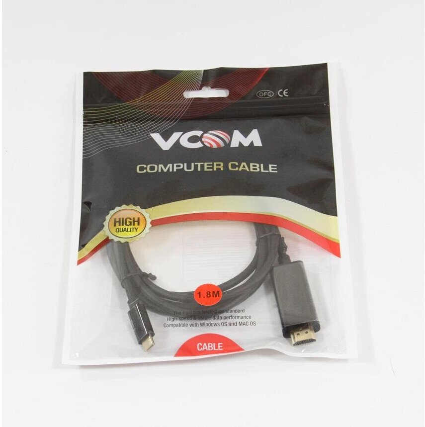 Переходник TV-COM USB Type-C-HDMI , M-F 1,8м Black (CU423C-1.8M_216785) Vcom - фото №8