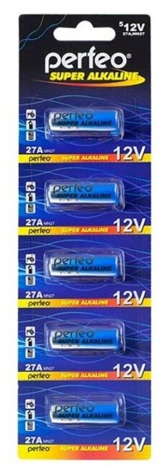 Батарейка щелочная Perfeo 27A/5BL Super Alkaline 5шт