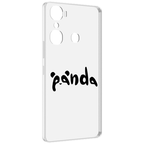 Чехол MyPads панда надпись для Infinix Hot 12 Pro задняя-панель-накладка-бампер