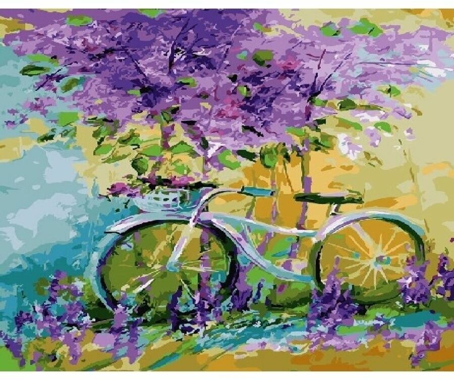 Картина по номерам Велосипед в зарослях 40х50 см Art Hobby Home