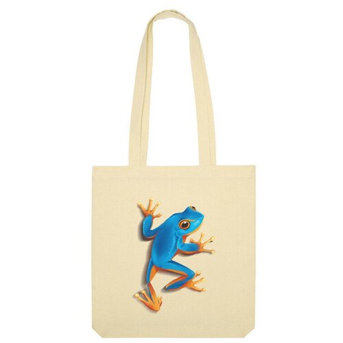 Сумка шоппер Us Basic, бежевый детская футболка реалистичная синяя лягушка 152 красный