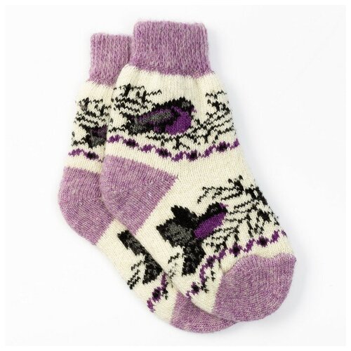 Носки Стильная шерсть размер 33, фиолетовый, белый носки стильная шерсть размер 33 фиолетовый белый