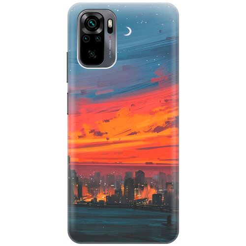 фото Re:pa накладка transparent для xiaomi redmi note 10 с принтом "ночь и мегаполис"