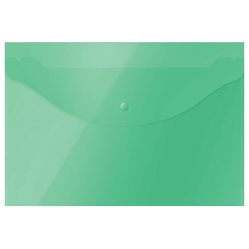 OfficeSpace Папка-конверт на кнопке А4, пластик 120 мкм, зелeный officespace папка конверт на кнопке а7 пластик 150 мкм 20 шт зелeный