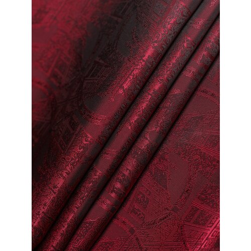 Ткань подкладочная красная для одежды MDC FABRICS S845\9 для шитья. Поливискоза, жаккард. Отрез 1 метр