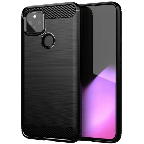 Накладка силиконовая для Google Pixel 5a 5G карбон сталь чёрная накладка пластиковая для iphone 15 pro с силиконовой окантовкой серая