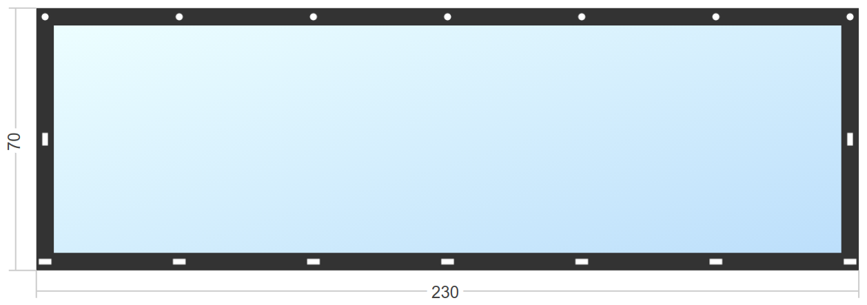 Мягкое окно Софтокна 230х70 см съемное, Скоба-ремешок, Прозрачная пленка 0,7мм, Черная окантовка, Комплект для установки - фотография № 3