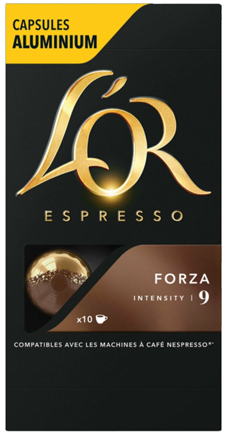 Кофе в алюминиевых капсулах L'OR «Espresso Forza» для кофемашин Nespresso, 10 порций, франция. 622082 - фотография № 4