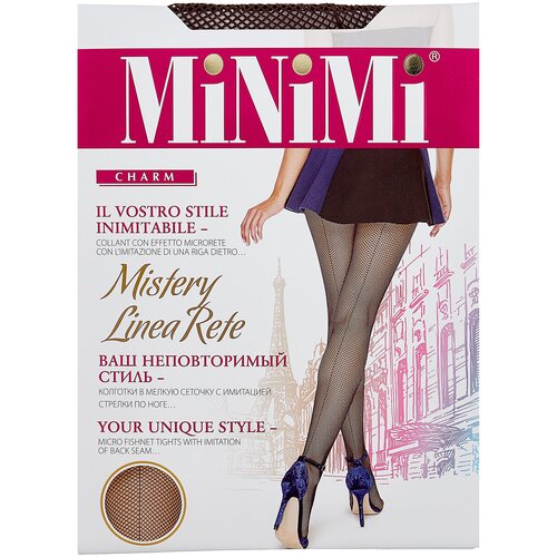 Миними(Minimi). Колготки в сетку со швом Mistery Linea Rete daino 2/3(S/M)