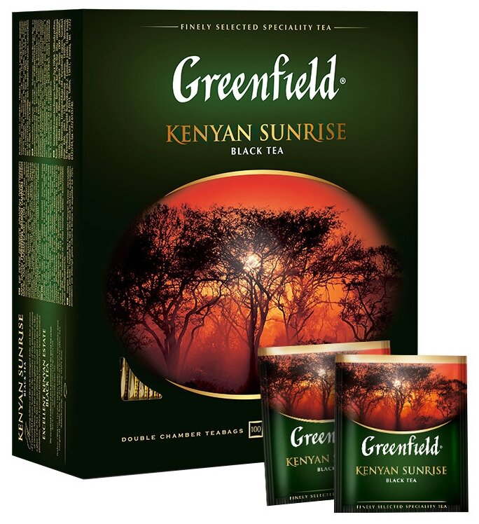 Чай Greenfield "Kenyan Sunrise", черный, 100 фольг. пакетиков по 2г - фотография № 5