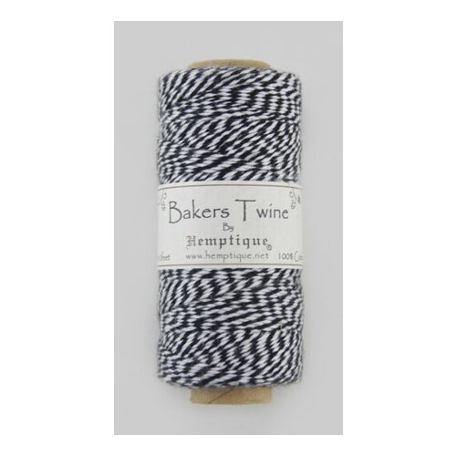 фото Шнур bakers twine на катушке, 2 х 2 нити, 1мм, 125 м, 50 г 100% хлопок * черно-белый* hemptique