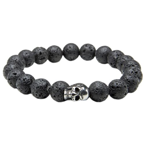 фото Lion's charisma браслет из лавового камня с шармом череп